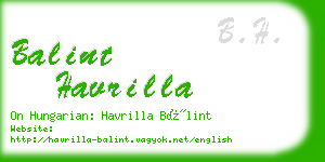 balint havrilla business card